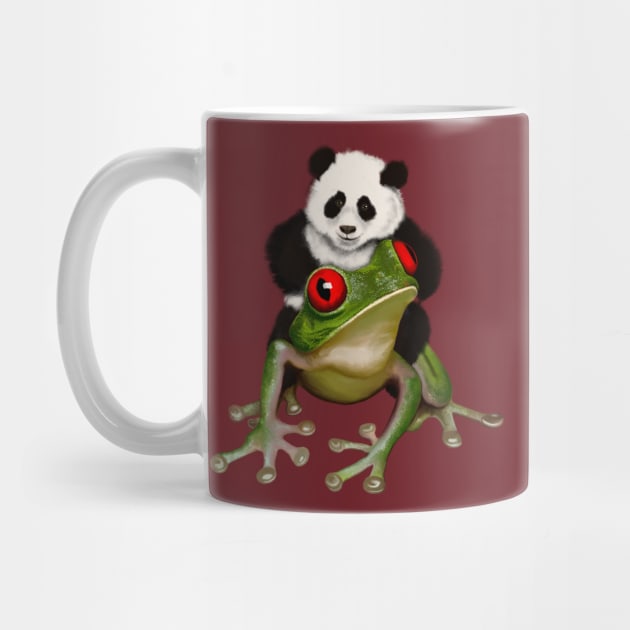 Tiny Panda Riding a Frog by CandieFX 